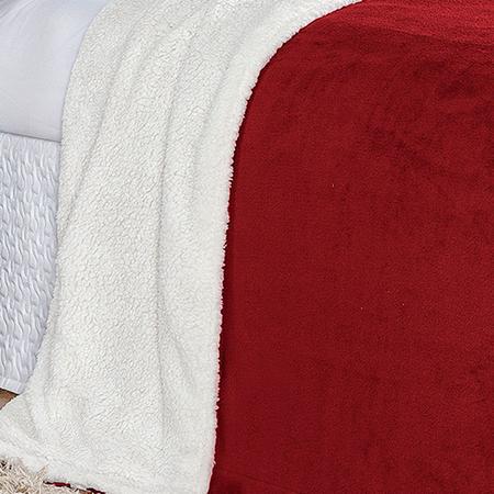 Imagem de Cobertor Vinho Dupla Face King Size Pele de Carneiro / Soft 2,60m x 2,40m Vinho