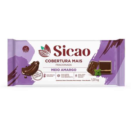 Imagem de Cobertura Chocolate Meio Amargo Barra 1,01KG Sicao