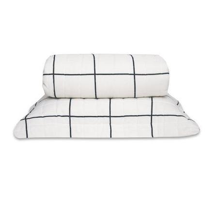 Imagem de Cobre leito Classic Cama Solteiro 02 Peças Grid Preto e Branco