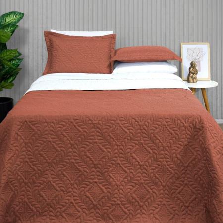 Imagem de Cobre Leito Elegance King 3 Pecas - Terracota