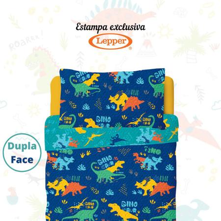 Kit Cobre Leito Solteiro Lepper Kids Dinossauro M2 Dupla Face 2 Peças -  Japa Vendas