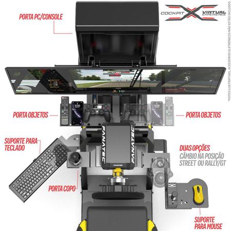 Imagem de Cockpit Simulador Suporte Para Volante VE.3 Logitech G27,G29,G920,G923, Fanatec, Thrustmaster