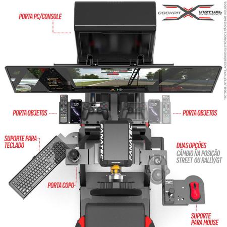 Imagem de Cockpit Simulador Suporte Para Volante VE.3 Logitech G27,G29,G920,G923, Fanatec, Thrustmaster