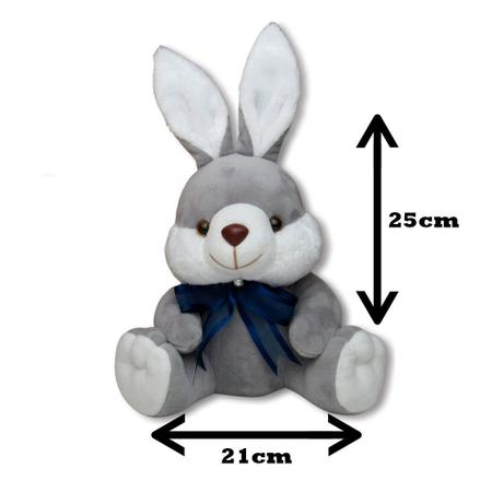 Imagem de coelho de pelúcia bichinho pelúcia coelhinho 25 x 21cm coelho com laço brinquedo infantil varias cores