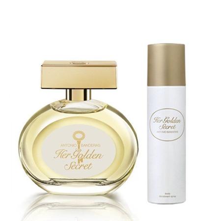 Coffret AB Her Golden Secret Eua De Toilette 80ml + Desodorante 150ml -  Antônio Banderas - Perfume - Magazine Luiza