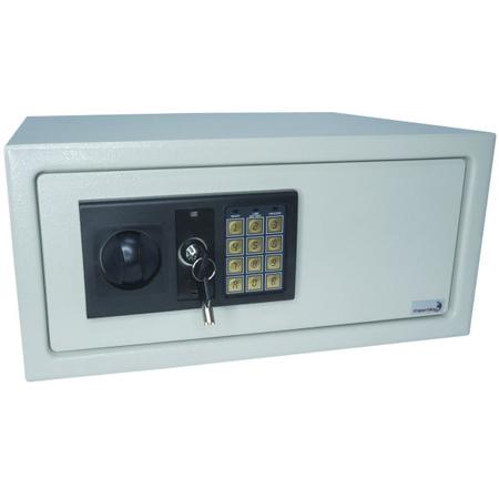 Imagem de Cofre Digital Eletrônico 43x35x20 Senha Teclado Chave Residêncial Grande Importway IWCFS-001 Branco