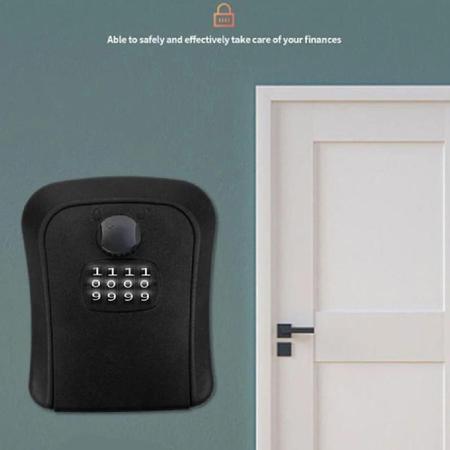 Imagem de Cofre porta-chaves senha caixa com segredo pousada condomínio venda imobiliária fixação na parede
