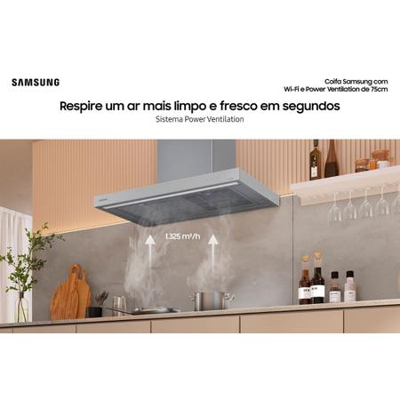 Imagem de Coifa de Parede Samsung WI-FI 75Cm Inox 220V NK30CB600WCGBZ