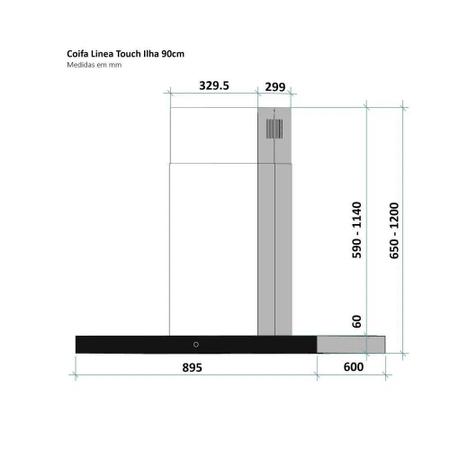 Imagem de Coifa Ilha Retangular Linea Glass Touch Screen 4 à 6 Bocas 90cm - Franke