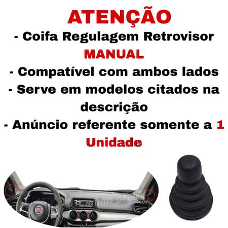 Imagem de Coifa Regulagem Retrovisor Fiat Novo Uno 2011 2012 2013 2014 2015 2016 2017 2018 2019 2020 2021 Original