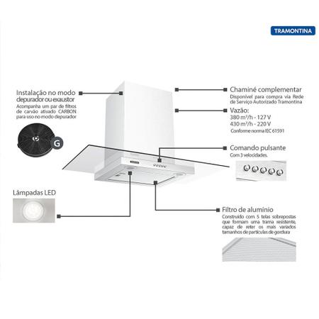 Coifa Tramontina Basic Inox 90 cm - 127 Volts Imagem de Coifa Tramontina Basic Inox 90 cm - 127 Volts