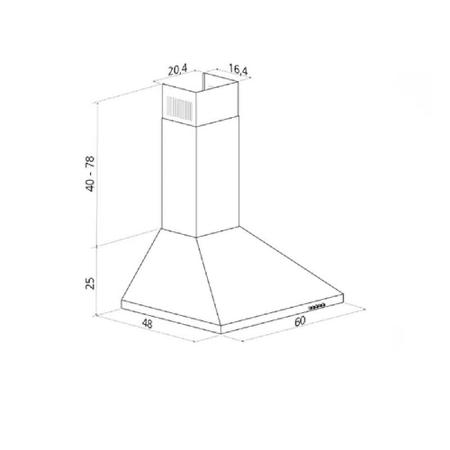 Imagem de Coifa Tramontina Pirâmide Parede 60cm Inox 94813002  220 volts