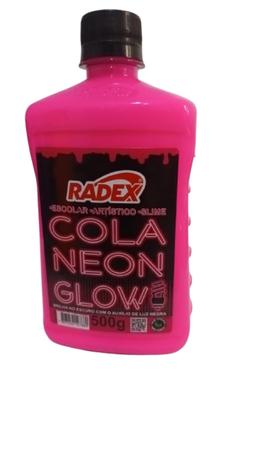 Imagem de COLA 500g Magic SLIME GLOW NEON ROSA Brilha no Escuro