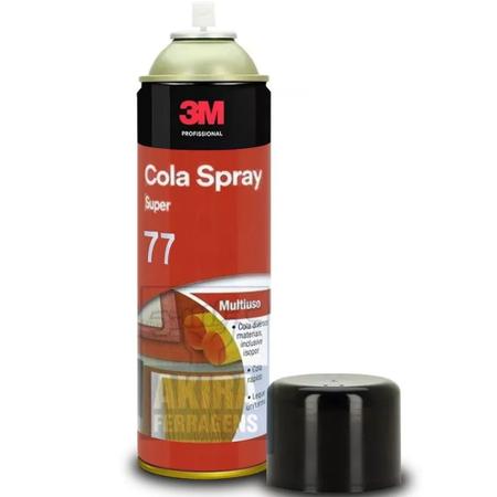 Imagem de Cola Adesivo em Spray 3M Super 77 330g / 500ml. Alta cobertura. Rende 15m²