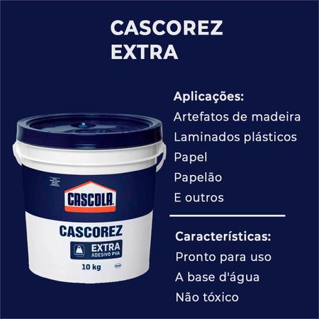 Imagem de Cola Branca Líquida Extra 10kg Cascola Cascorez Kit C/ 2