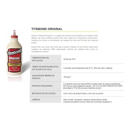 Cola para madera Original Wood Glue (946 ml) Titebond