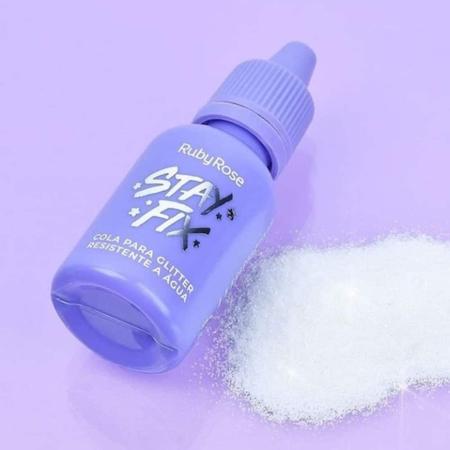 Imagem de Cola Para Glitter e Blindagem De Maquiagem Resistente a Água Stay Fix Hb580 Ruby Rose 15ml