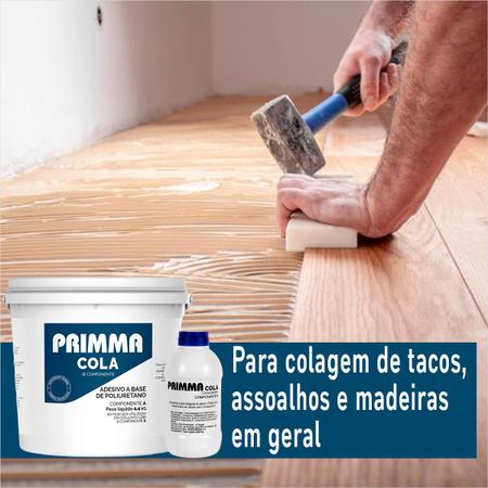 Imagem de Cola Pu Primma Flex 5kg Calafetação Massa Madeira Castanho