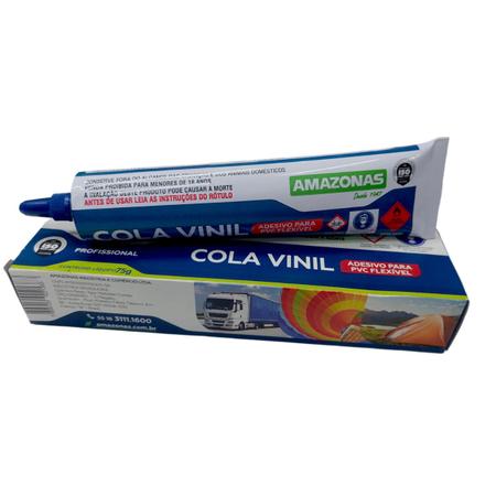 Imagem de Cola Vinil Amazonas Bisnaga 75g Para Piscina, Boias, Botes, Banners, Lonas, etc.