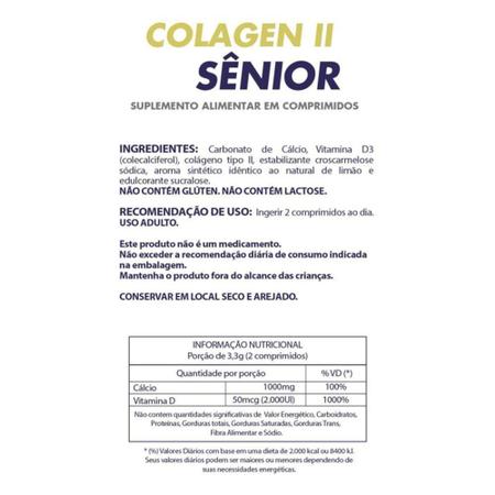 Imagem de COLAGEN II SÊNIOR - 60cap. - Colágeno+Cálcio+Vit.D