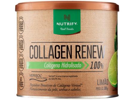 Colágeno Tipo I e II Nutrify Collagen Renew em Pó 300g Limão Natural