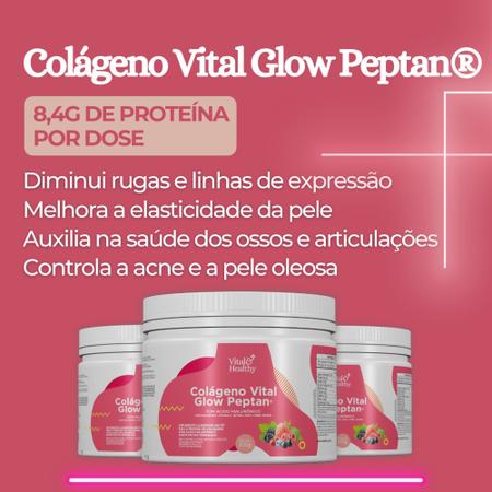 Imagem de COLÁGENO VITAL GLOW PEPTAN - 6 MESES  Melhora a elasticidade da pele  Potente antioxidante