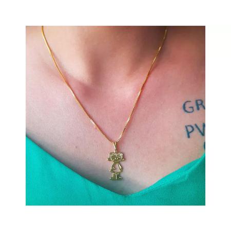 Imagem de Colar Com Pingente de Menina Folheado em Ouro 18k