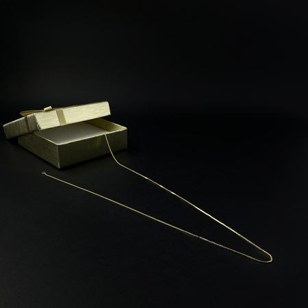 Imagem de Colar Corrente Veneziana 45cm Cordão 1mm com Pingente Crucifixo Ouro 18K Masculino Colar Dourado