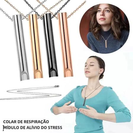 Imagem de Colar De Alívio De Ansiedade E Estresse, Ferramenta De Respiração De Mindfulness, Corrente Calmante