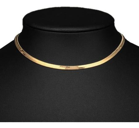 Colar Feminino Gargantilha Choker Laminada Folheado A Ouro 18k