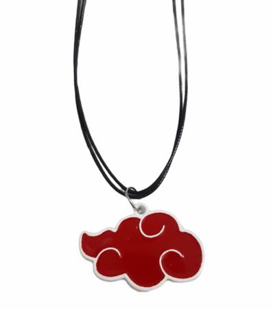 Colar Anime Naruto Pingente Dog Tag Símbolo Nuvem Akatsuki