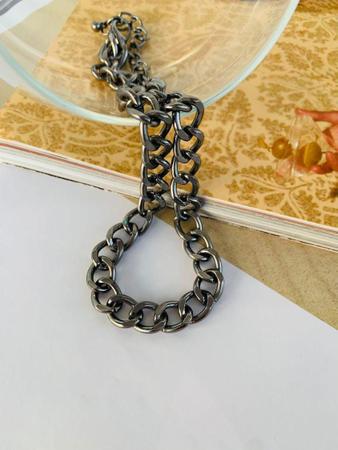 Imagem de Colares Chokers semi joia choker de correntes a Ródio Negro