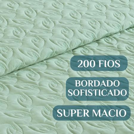 Imagem de Colcha Casal King Size Agata Bordada 200 Fios Super Elegante