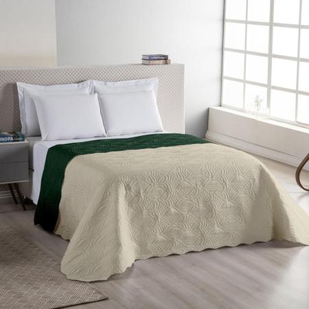 Imagem de Colcha Queen Tropical Dupla Face Cama De Casal Verde