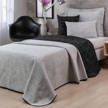 Colcha Solteiro Jacquard Dual Dupla Face 4 Peças - Preto - To Decorando Imagem de Colcha Solteiro Jacquard Dual Dupla Face 4 Peças - Preto - To Decorando