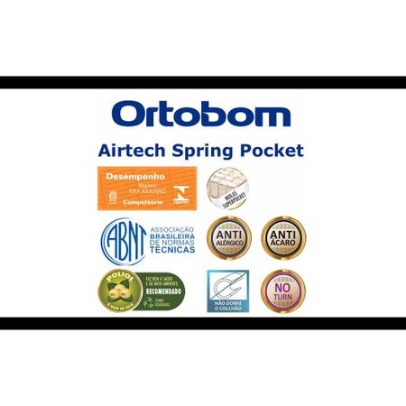 Imagem de Colchão Airtech Spring Pocket Solteiro (88x188x30) - Molas Superpocket, EPS, D26 Pró - Airtech
