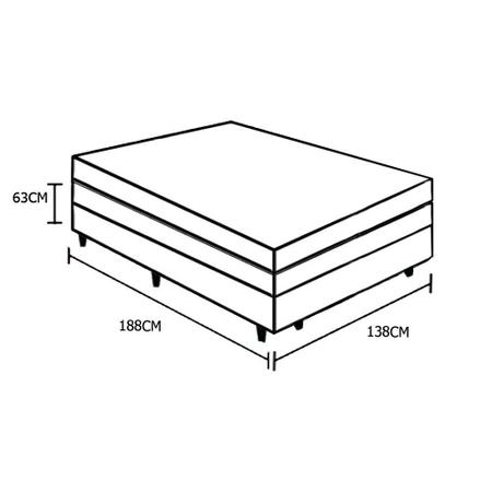 Imagem de Colchão Casal De Molas Ensacadas - Anjos - Classic 138cm + Cama Box Com Baú Marrom