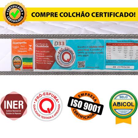 Imagem de Colchão Casal Espuma D33 Certificada BF Colchões 138x188x14cm