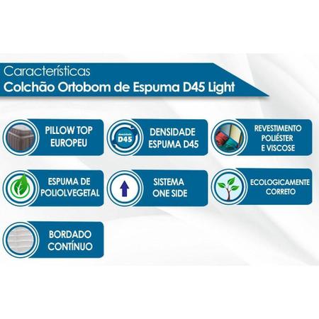 Imagem de Colchão Casal Espuma D45  Light (138x188x17) - Ortobom