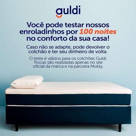 Imagem de Colchão Casal Mola Ensacada Guldi Macio (25x138x188) Azul e Branco