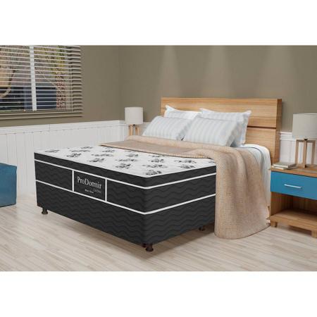 Imagem de Colchão Casal Molas Bonnell Prodormir Black Firme (26x138x188) Branco e Detalhes Black