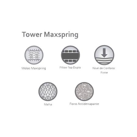 Imagem de Colchão Casal Molas Maxspring  Tower Pillow Top Duplo (138x188x33) - Herval