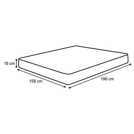 Imagem de Colchão Casal Queen Max Espuma D45 158x198x18cm Branco/Azul - Castor