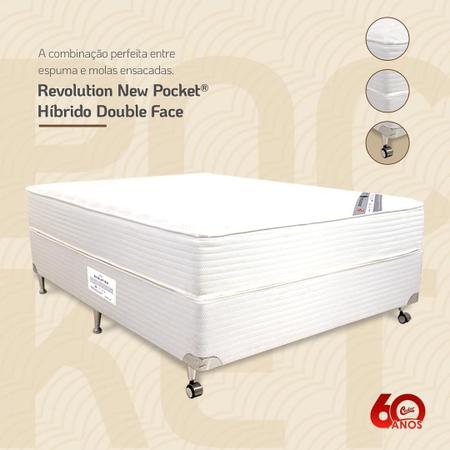 Imagem de Colchão Castor King Revolution New Pocket Hibrido Double Face 193x203x30