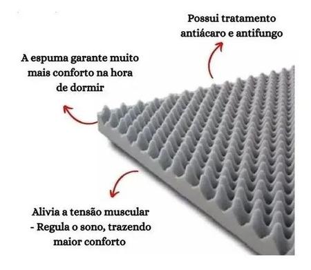 Imagem de Colchão colchonete caixa de ovo anti-escaras anti-stress d20 ortobom hospitalar original anti-alergico macio