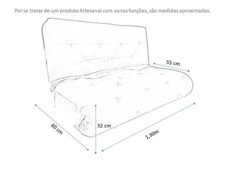 Imagem de Colchão Futon Casal Dobrável Sofa Cama Preto