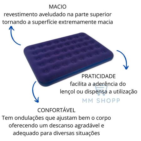 Colchão Inflável Casal 191x22x137cm Camping Casa Colchonete Acampamento  Aguenta Suporta Enche Grande Confortável Viagem - Sun Way - Colchão Inflável  - Magazine Luiza