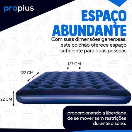 Imagem de Colchão Inflável Casal 191x22x137cm Dura Camping Casa Resistente Colchonete Acampamento Aguenta Grande Portátil Acampar