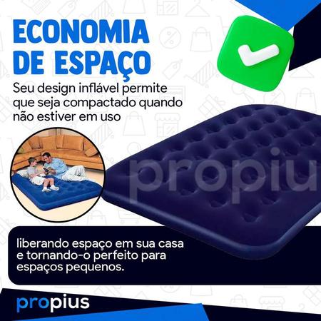 Imagem de Colchão Inflável Casal Elevado Queen Multiuso Casa Resistente Colchonete Acampamento Aguenta Confortável Confort Viagem