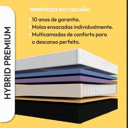Colchão King Size Hybrid Premium Molas Ensacadas 203x193x28 - King Star - King Star Colchões Imagem de Colchão King Size Hybrid Premium Molas Ensacadas 203x193x28 - King Star